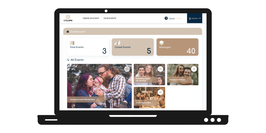 Make Every Event Memorable by Sharing Beautiful Photos platform screen 2
